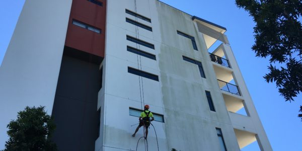 High pressure building washdown